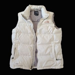 The North Face Women's Down Puffer Vest 700 White Pink size Large